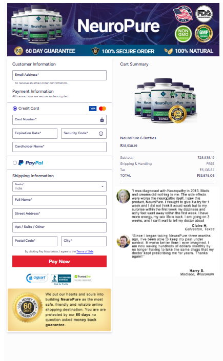 NeuroPure Secured order page